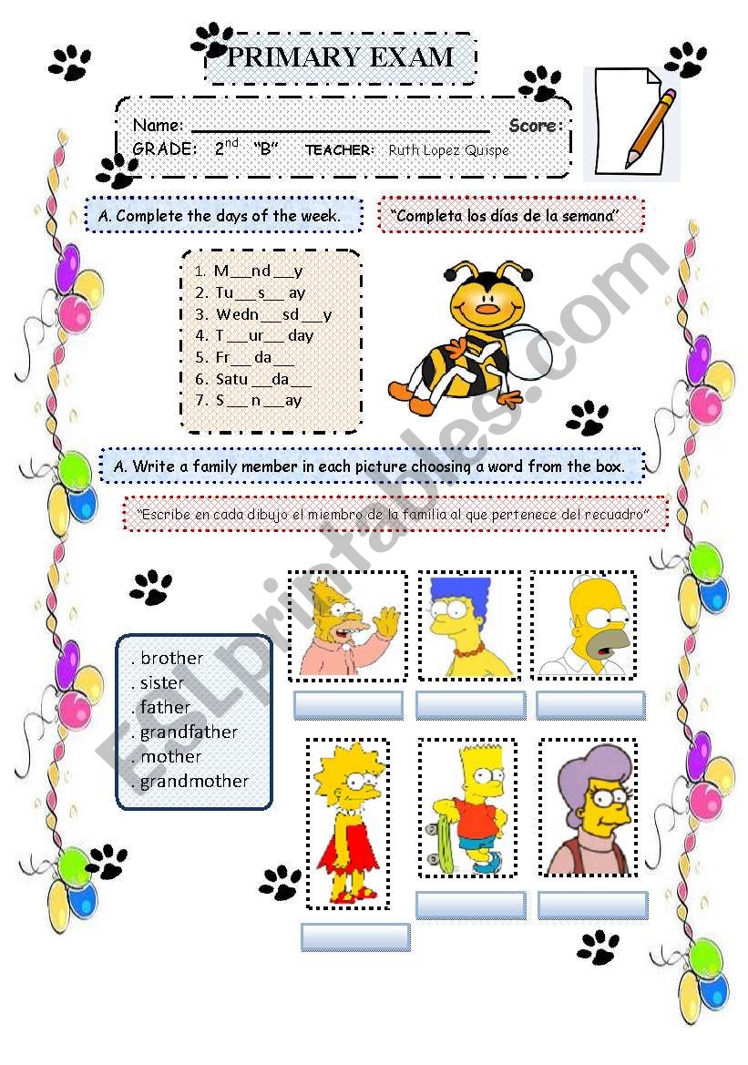 Animals worksheet