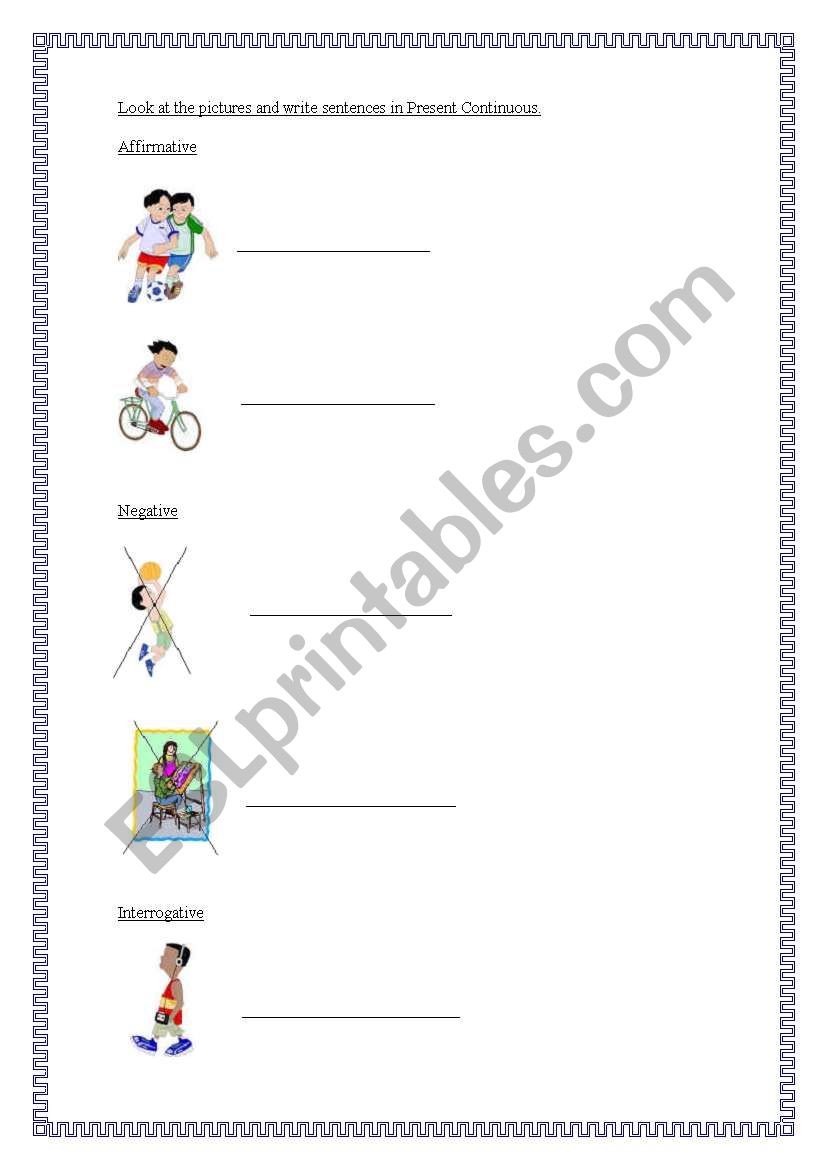 Present Continuous worksheet