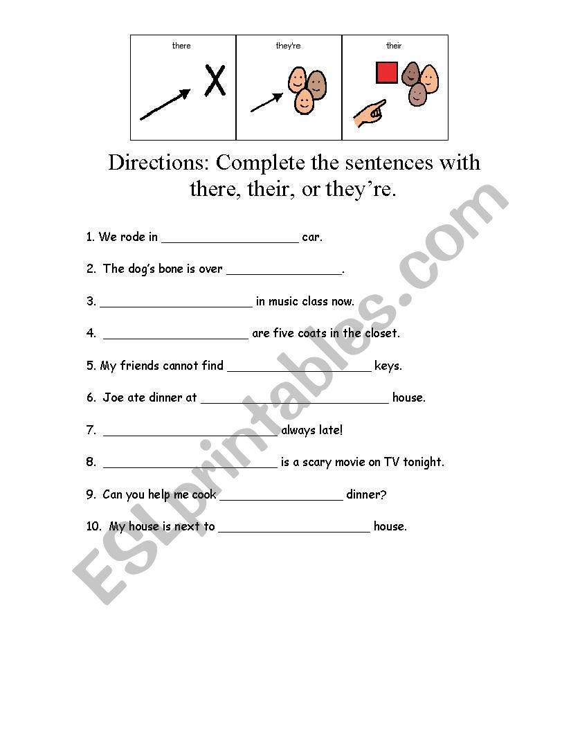 There, They´re, Their worksheet There, They´re, Their worksheet