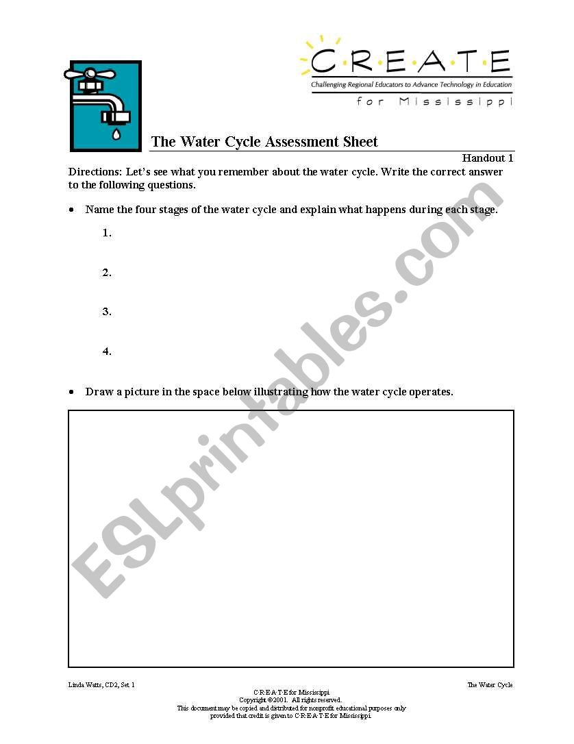 Water cycle worksheet