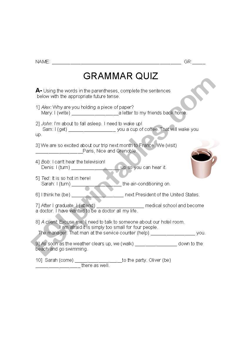 EXAM: be going to/ will -  passive voice