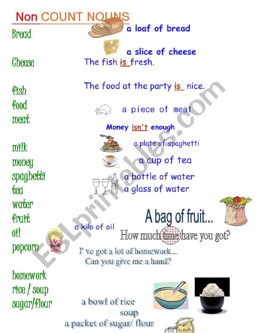   uncountable nouns worksheet