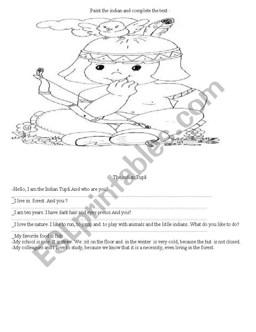 (exercise)Complete the text Tupã Indian