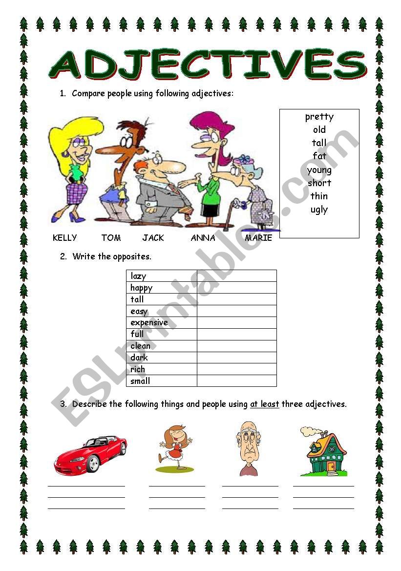 Adjectives worksheet