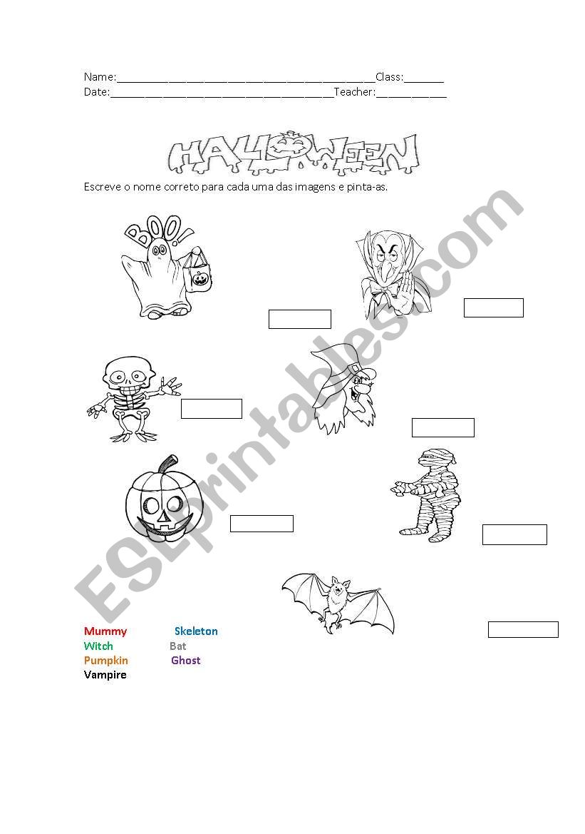 Halloween worksheet