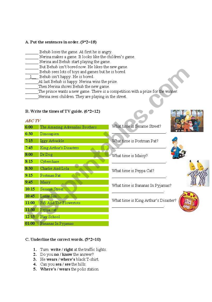 quiz worksheet