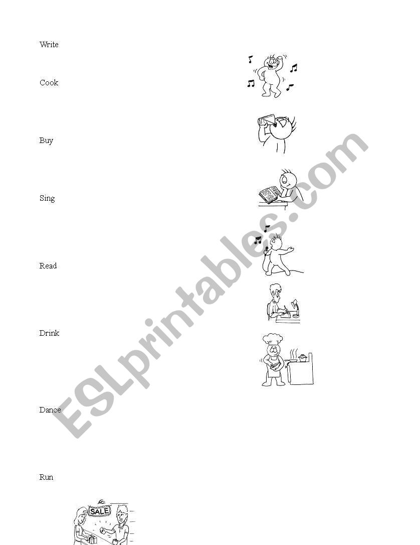 Match the verbs worksheet