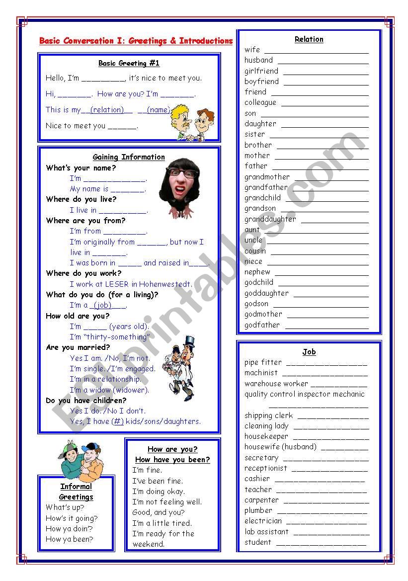 Basic Conversation I: Greetings & Introductions & Family Tree