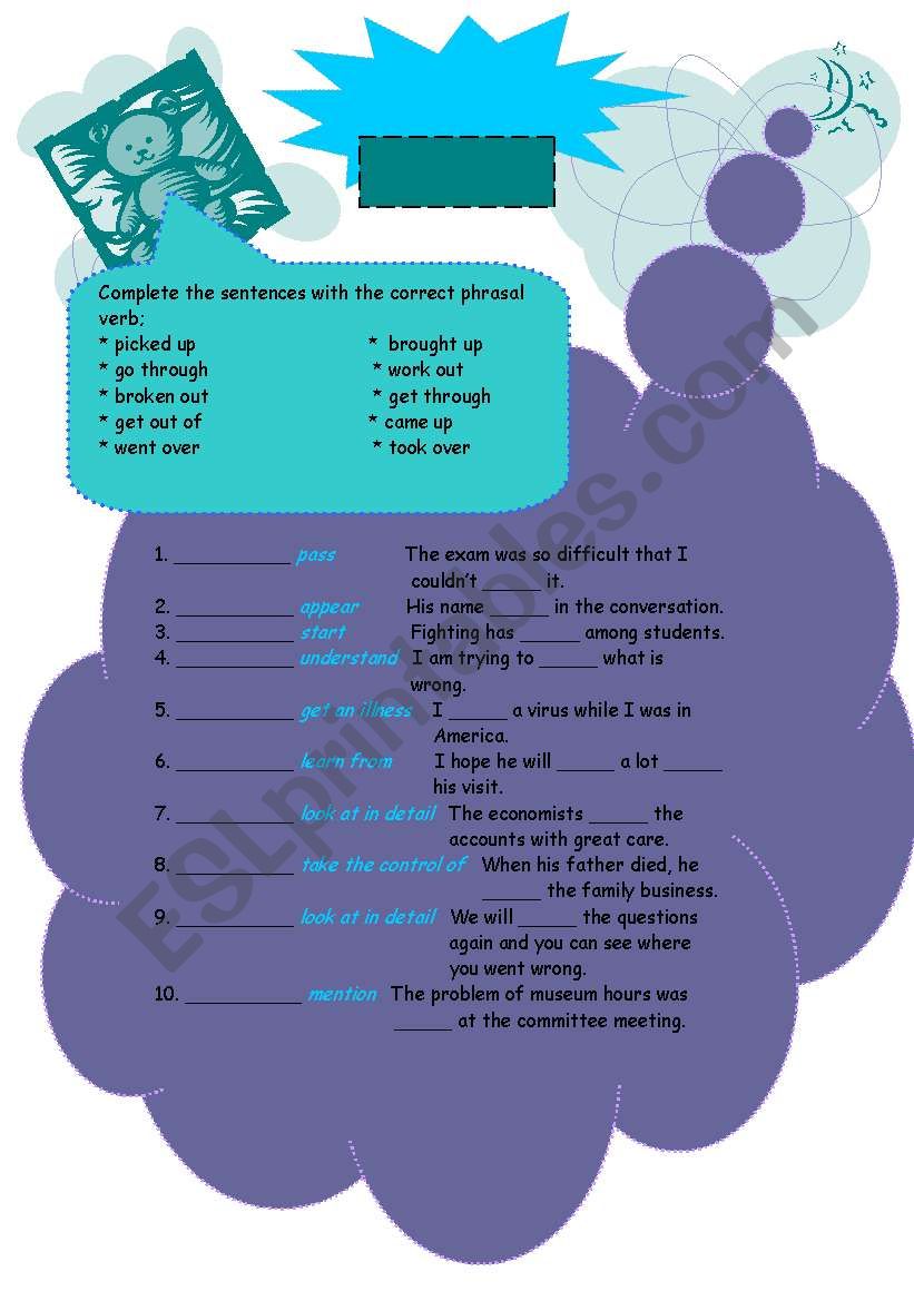 phrasal verbs worksheet