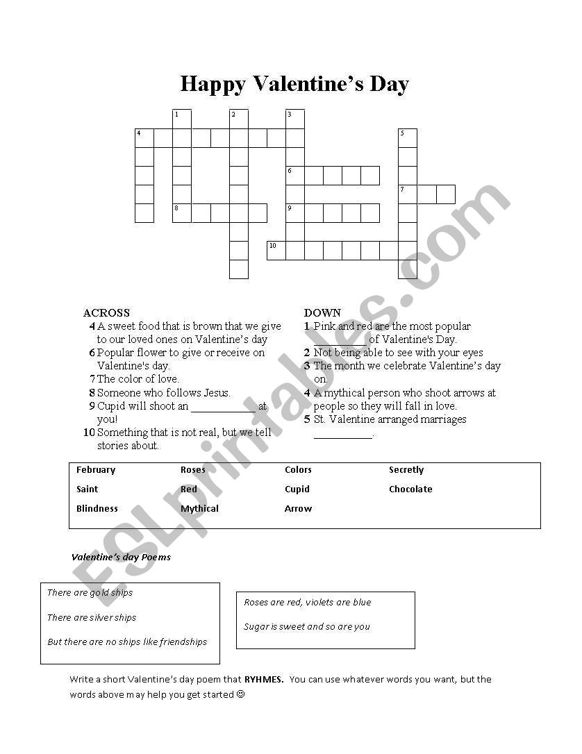 Happy Valentines Day worksheet