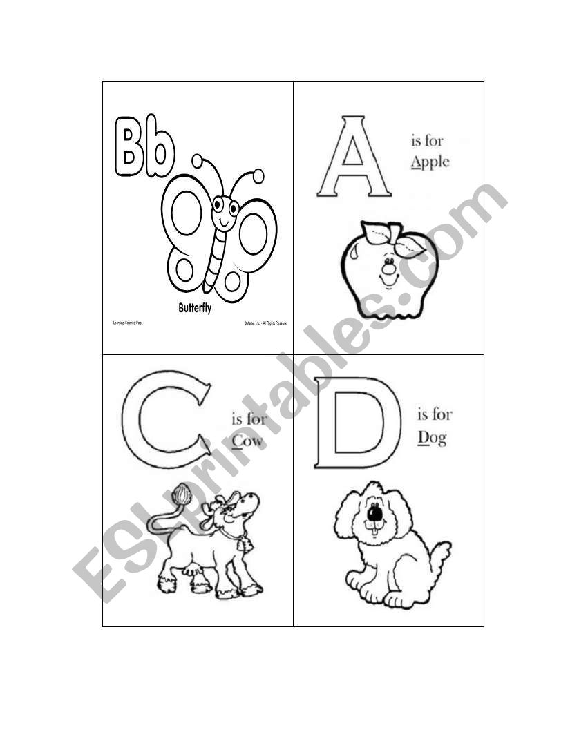 Alphabet to color worksheet