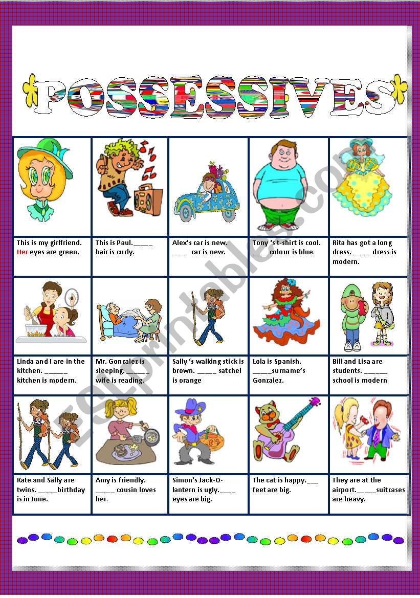 Possessives worksheet