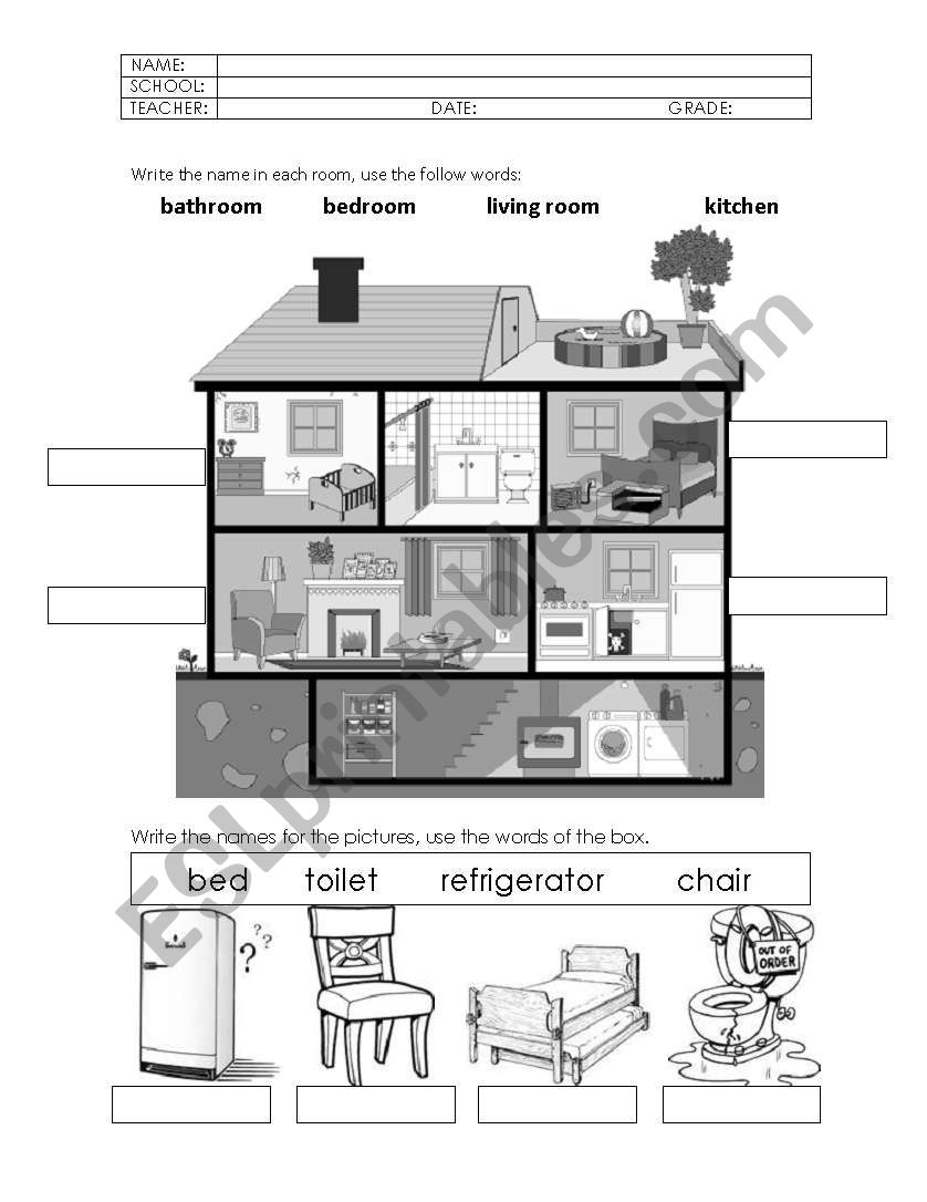 my house worksheet