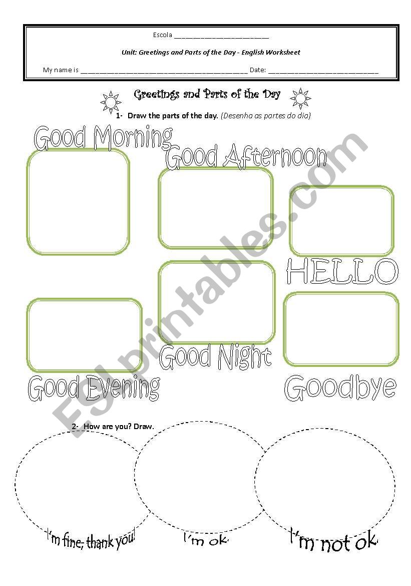 Greetings worksheet