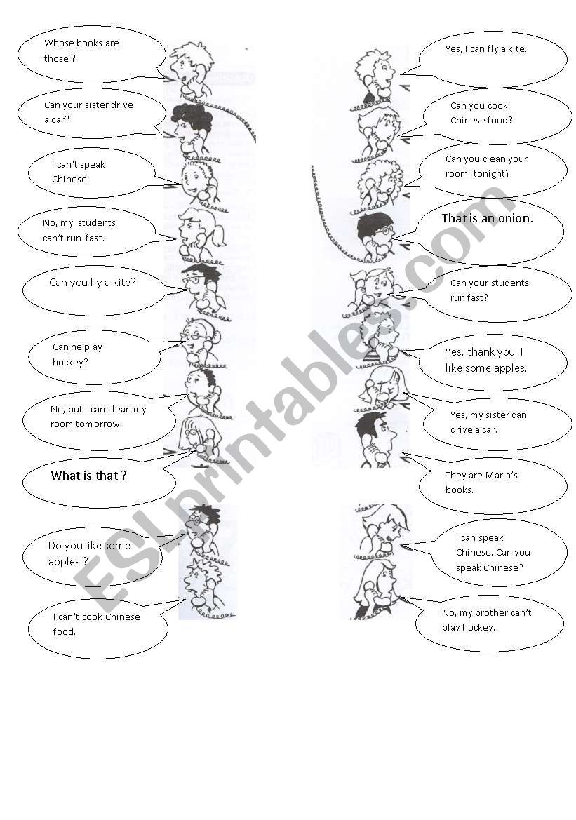 match A to B worksheet