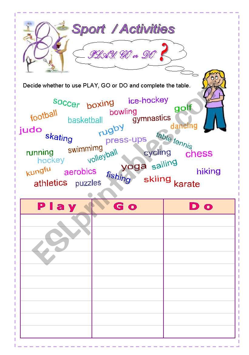 PLAY, GO and DO with Sports and other activities