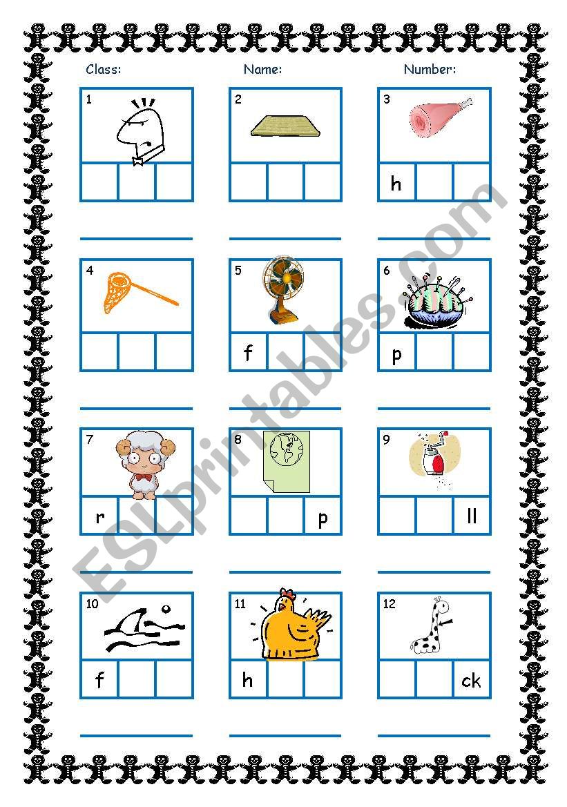 CVC Frame with Answers (Short Vowels and Consonant m&n)