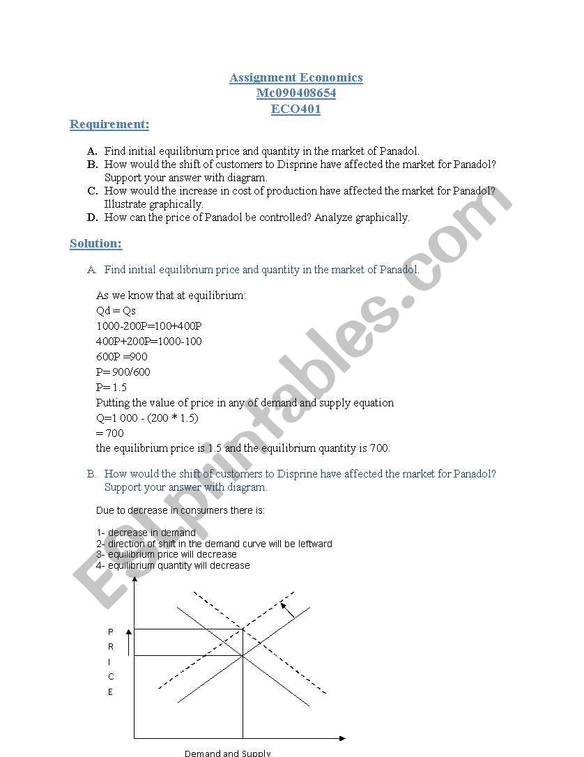 Preposition worksheet