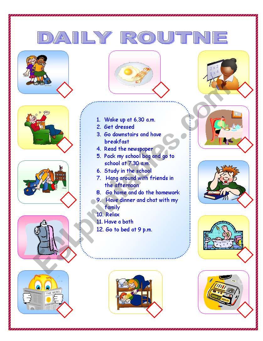 DAILY ROUTINE ACTIVITY worksheet