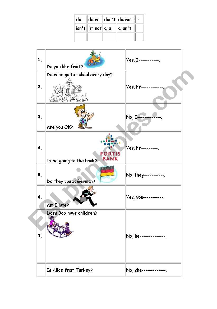 simple present tense worksheet