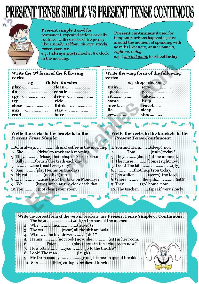 present tense simple or continuous