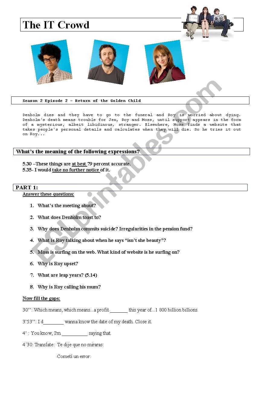 The IT Crowd worksheet