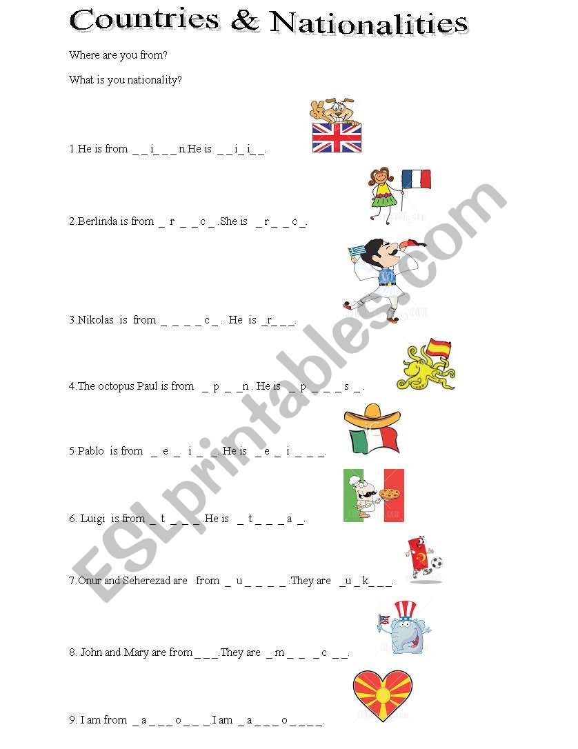 Connectors worksheet