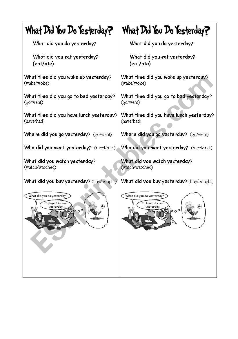 simple past worksheet