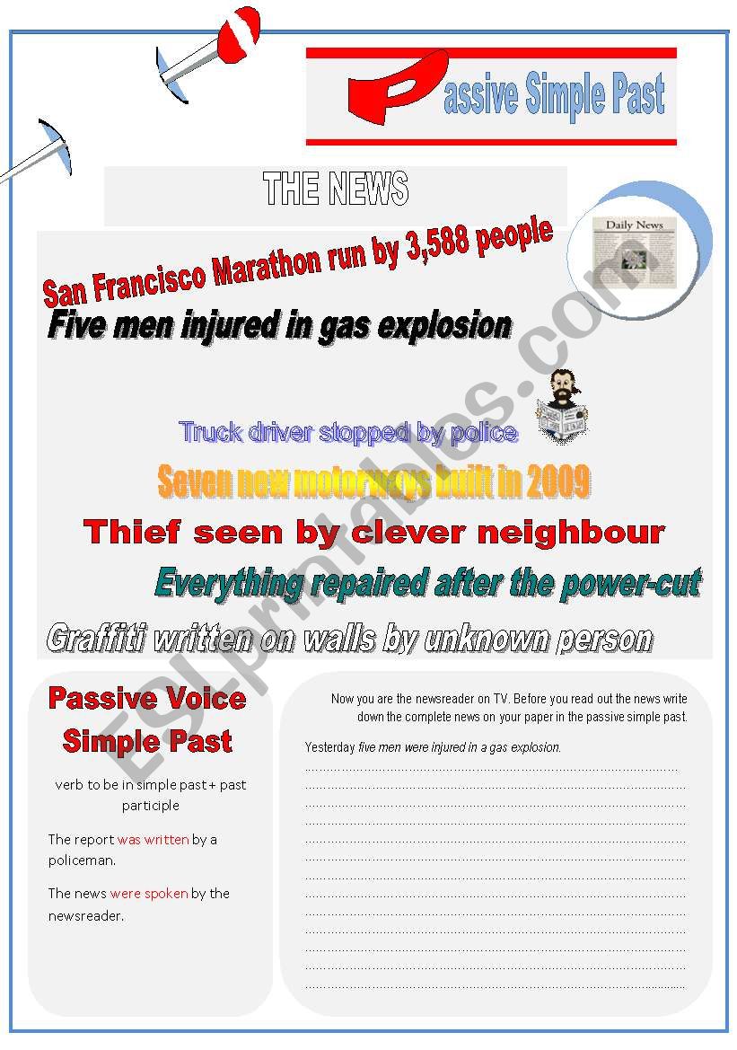 Passive Voice in the news worksheet