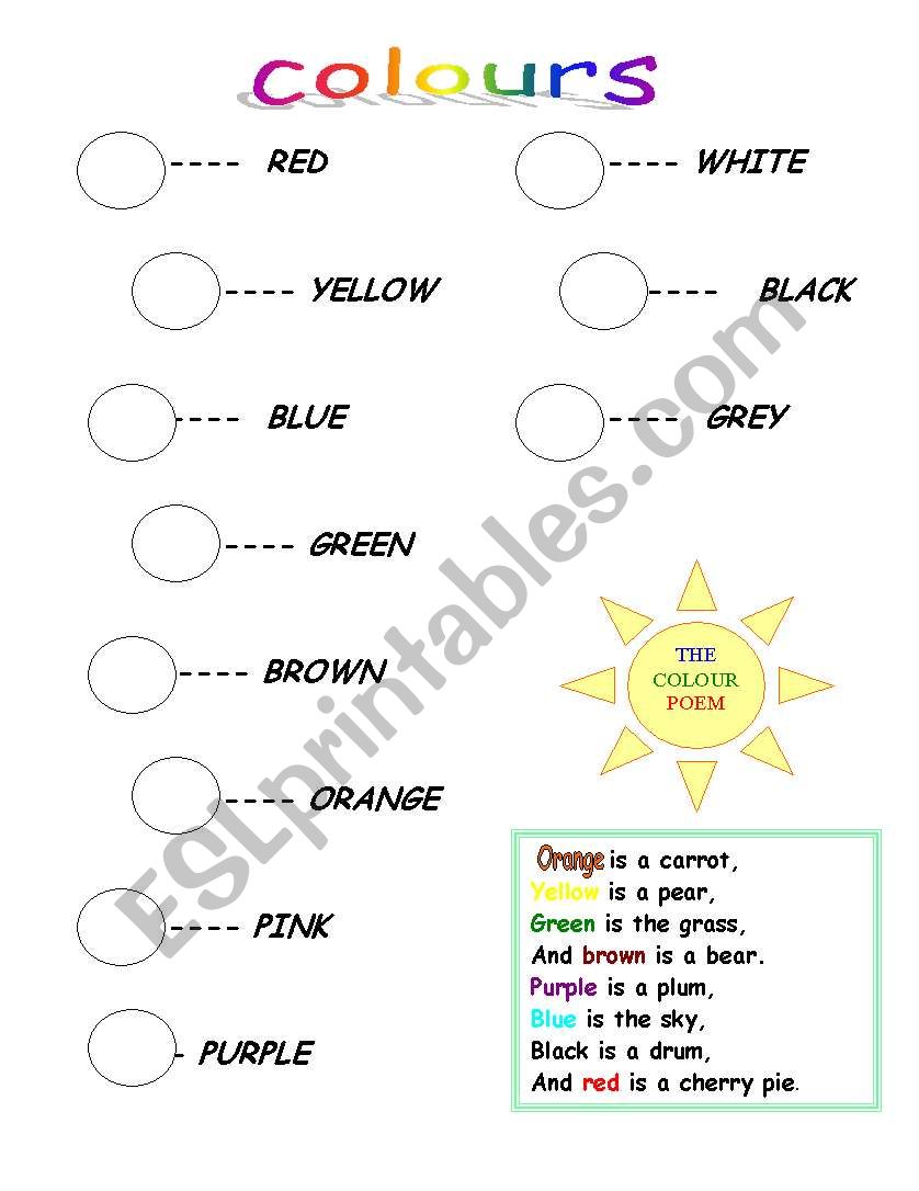 Colours worksheet