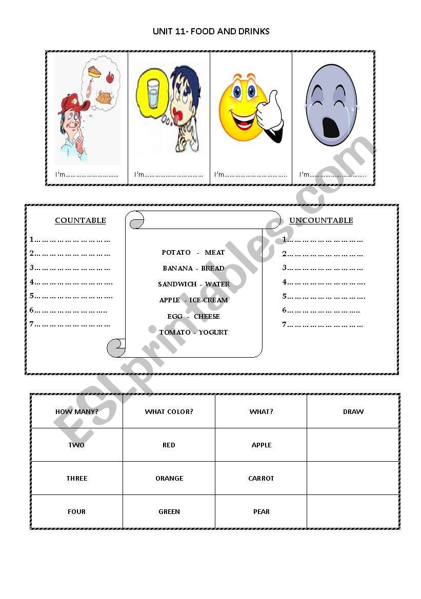 uncountable worksheet