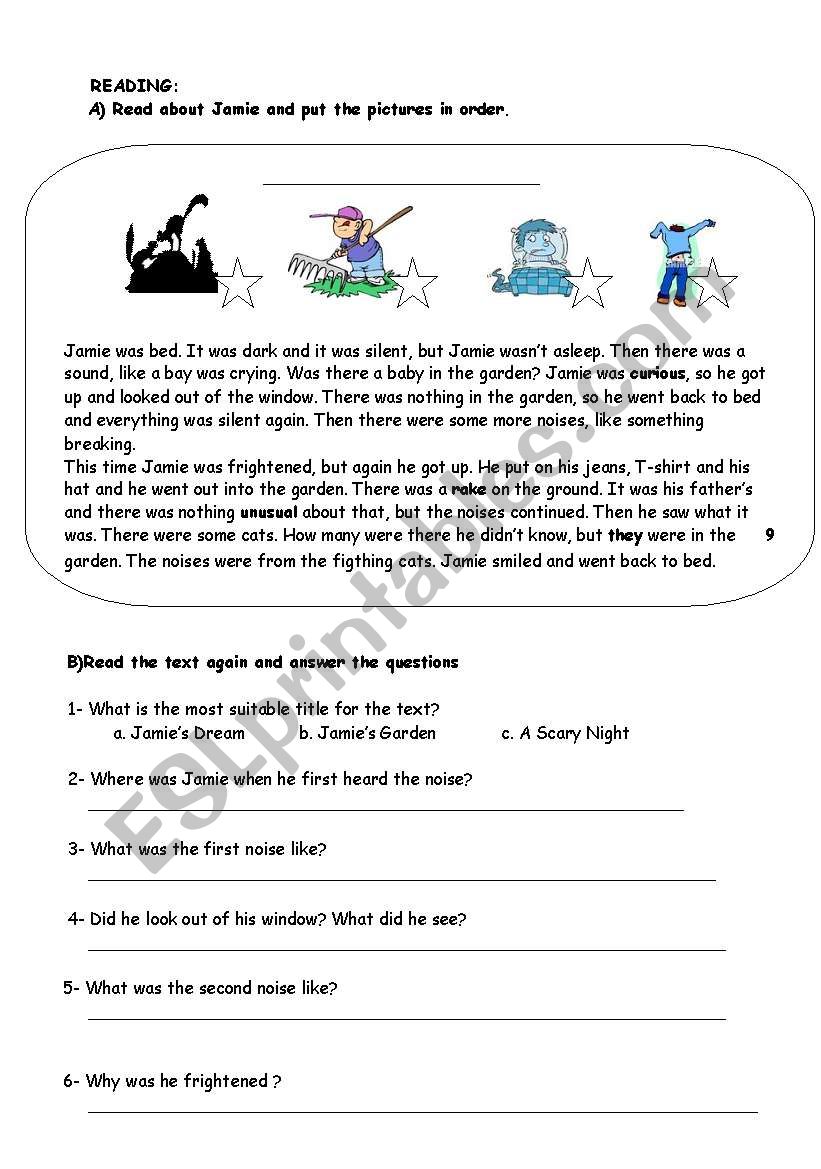 READING worksheet