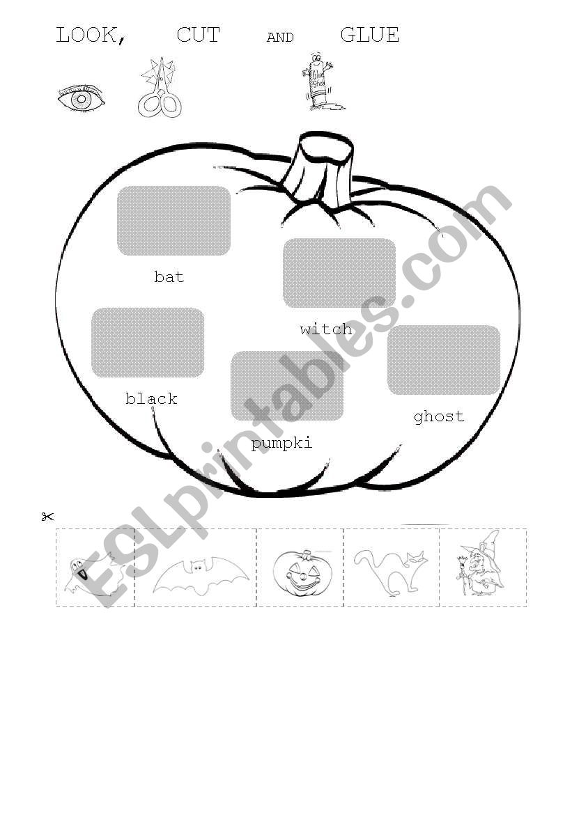 Halloween symbols worksheet