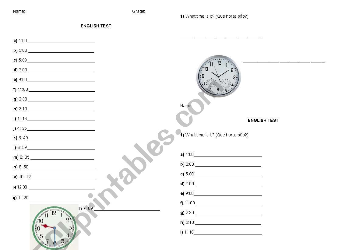 Time worksheet