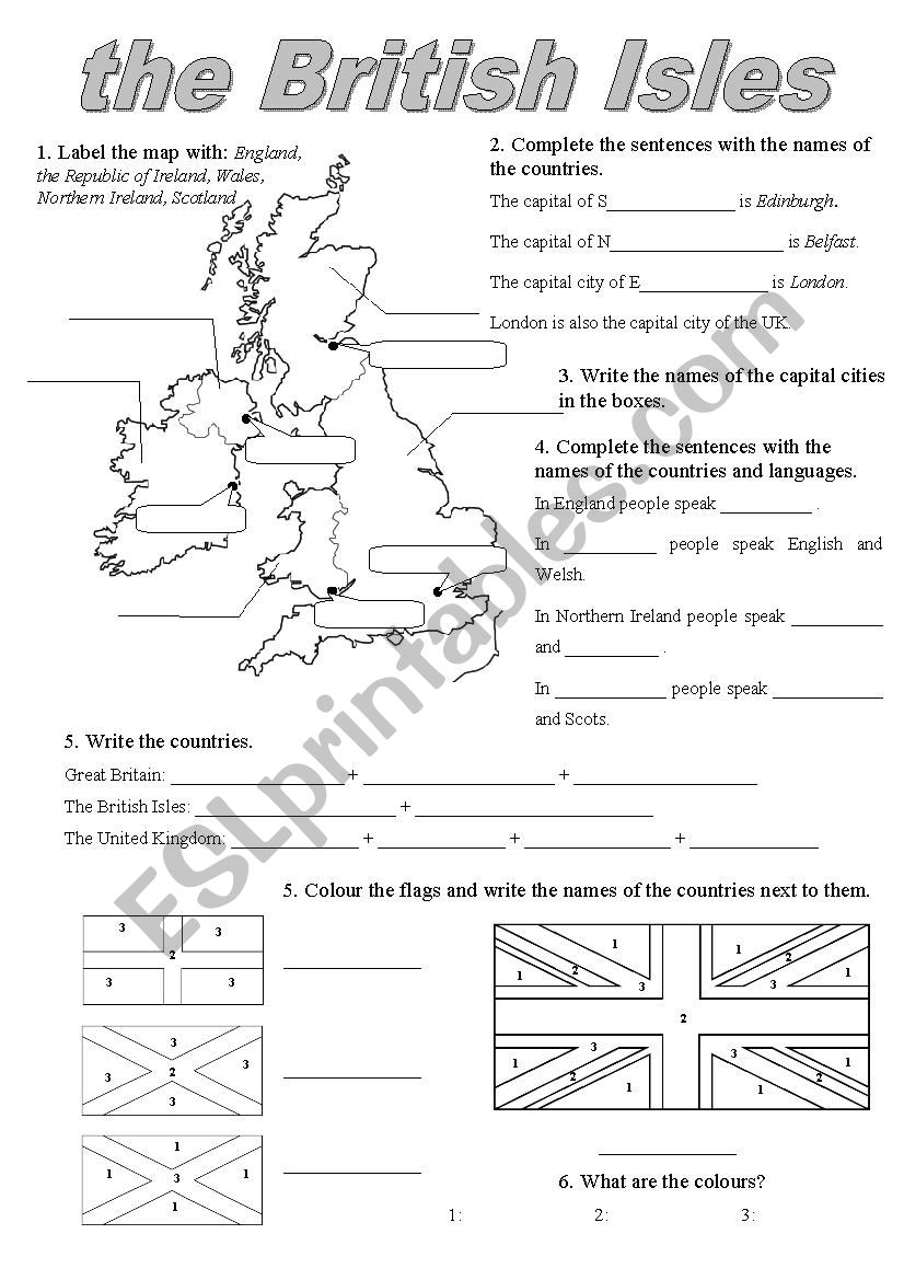 The British Isles worksheet