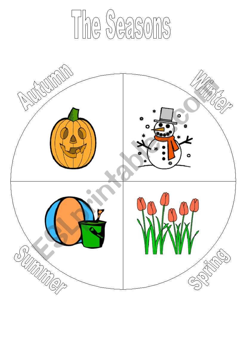 The Seasons :: flashcard + worksheet