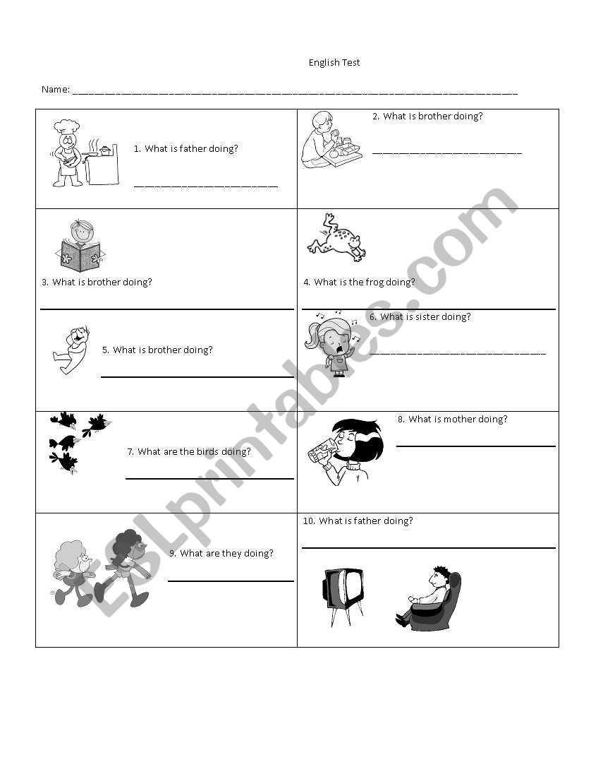 Present Continuous  worksheet