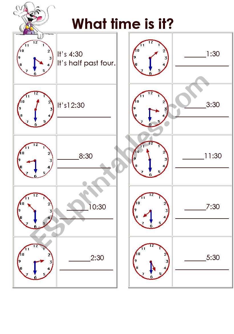 what time is it? worksheet