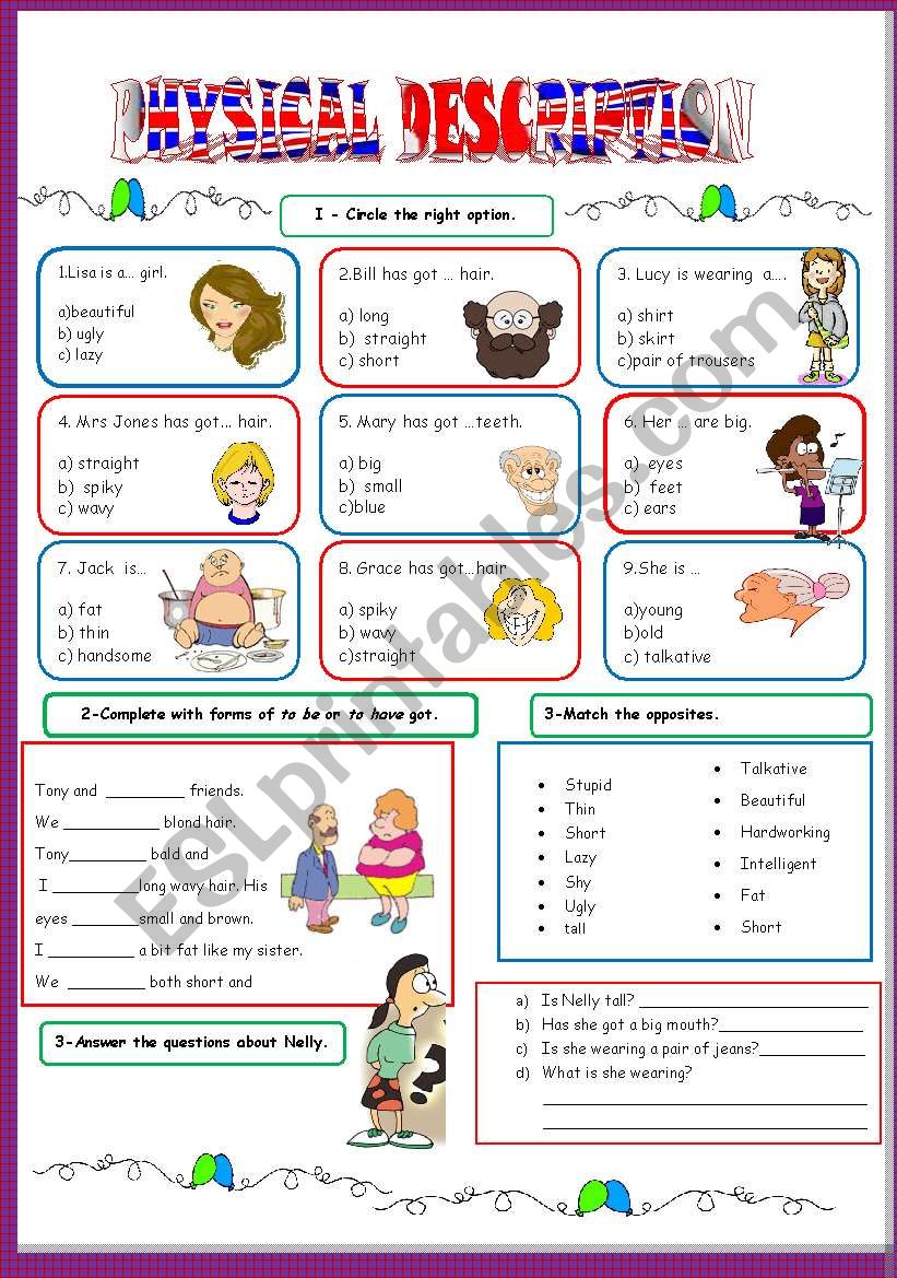 Describing  people-4 worksheet