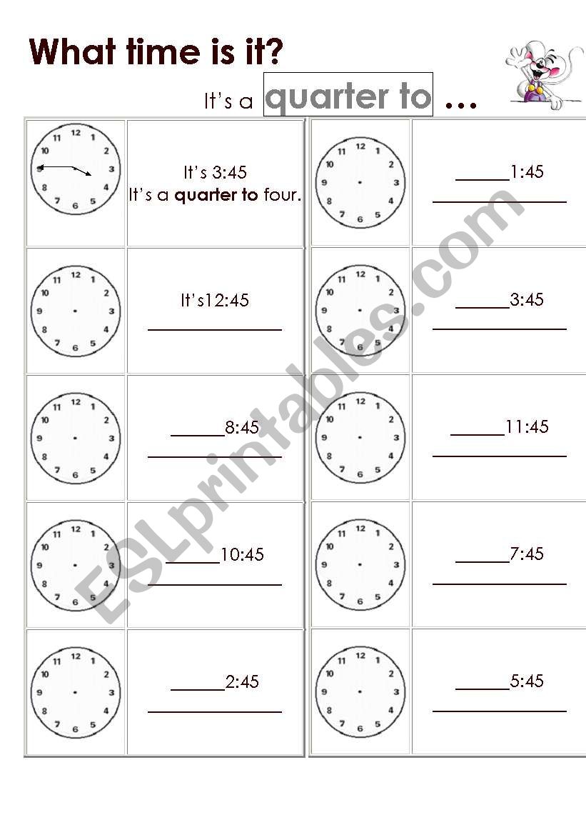 WHAT TIME IS IT? worksheet