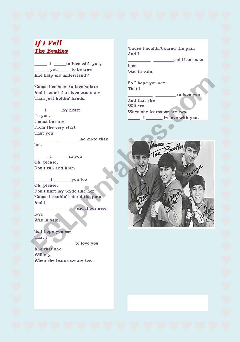 If I fell - the Beatles worksheet