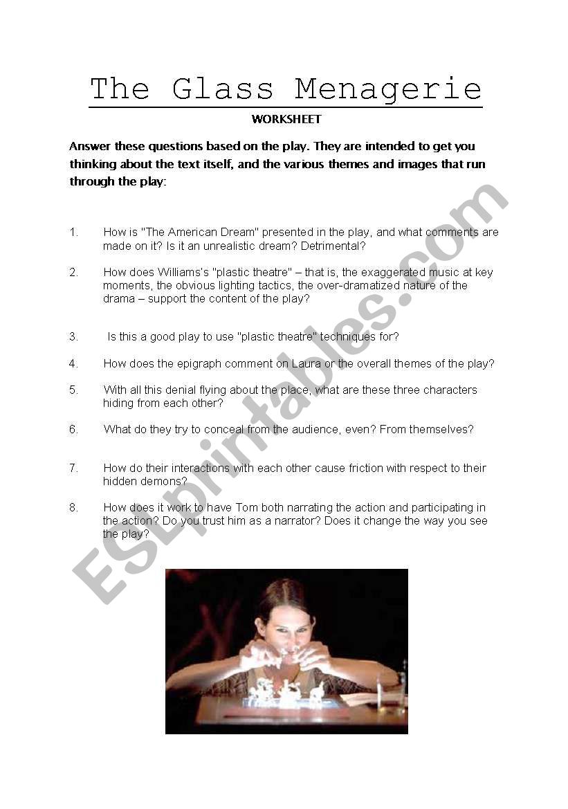 The Glass Menagerie worksheet