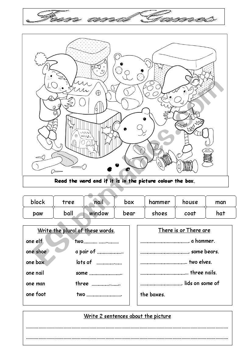 Toys worksheet