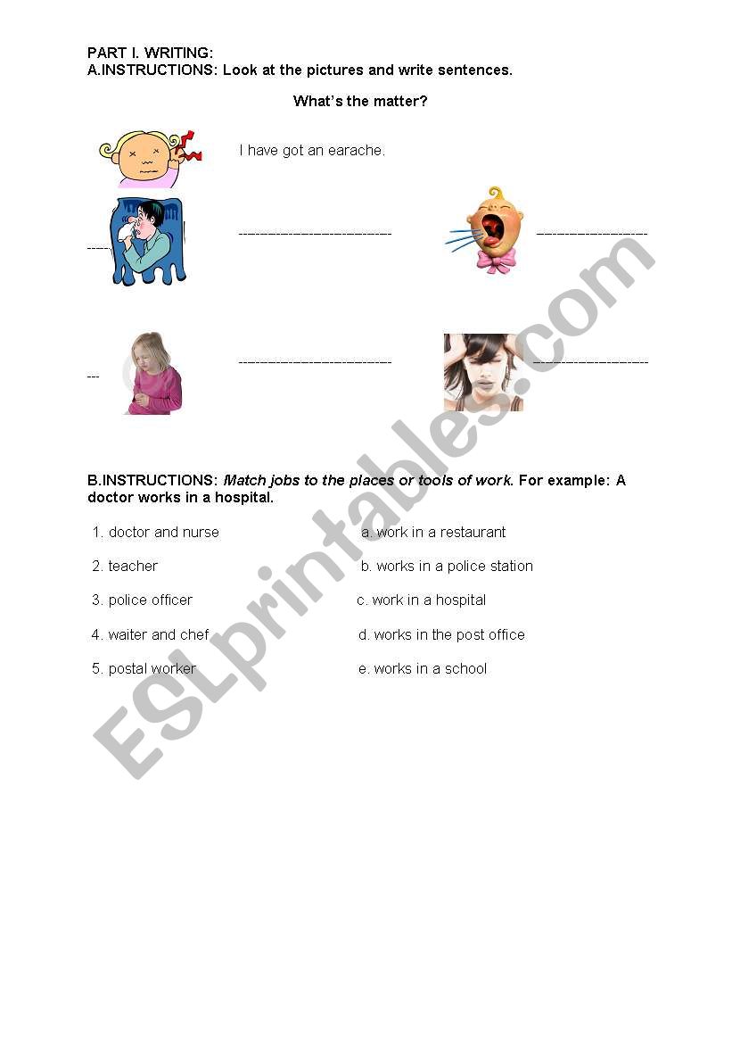 What´s the matter?, jobs , Daily routine What´s the matter?, jobs , Daily routine