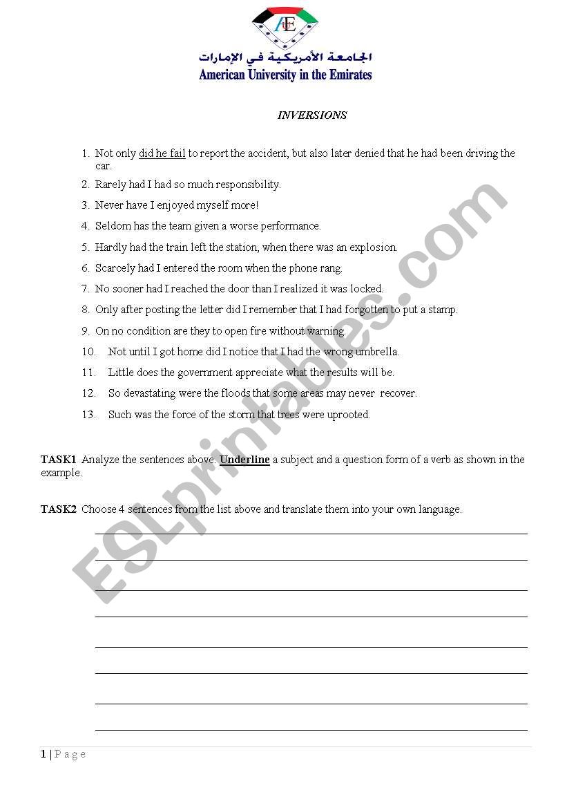 Inversion worksheet