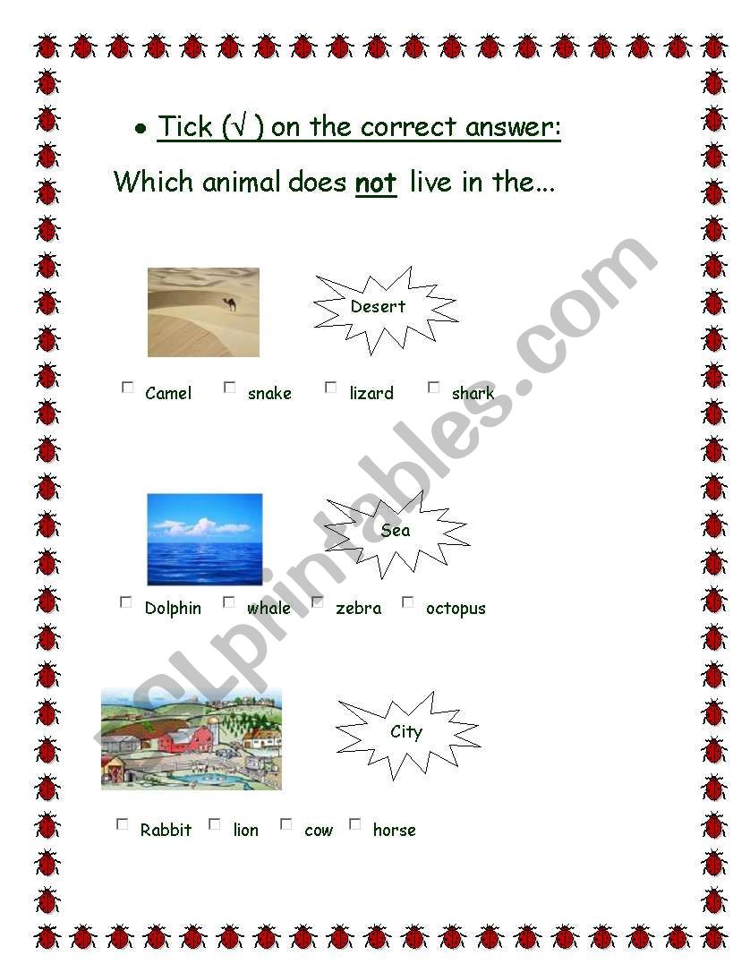 Habitat worksheet