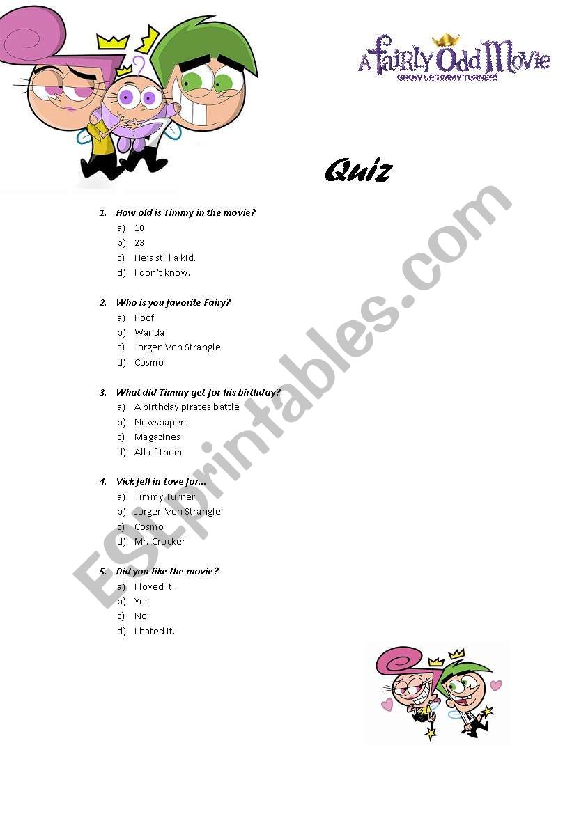 Quiz worksheet