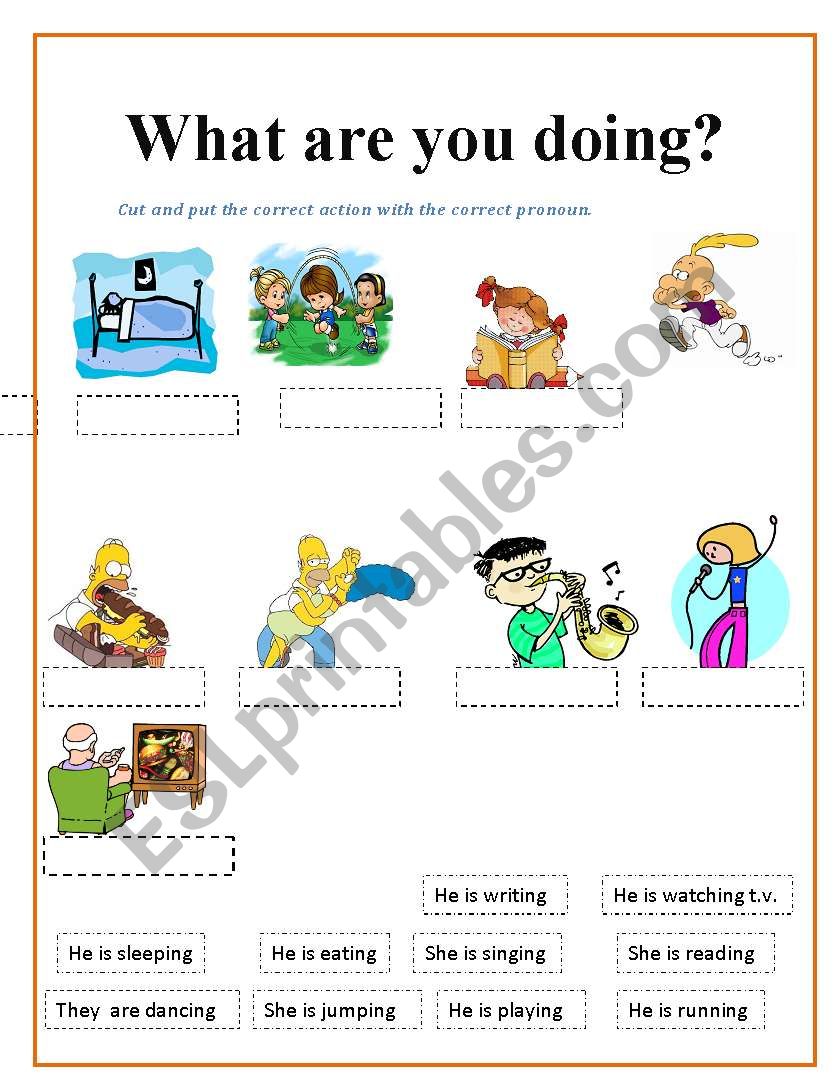 what are you doing now? - ESL worksheet by Adva