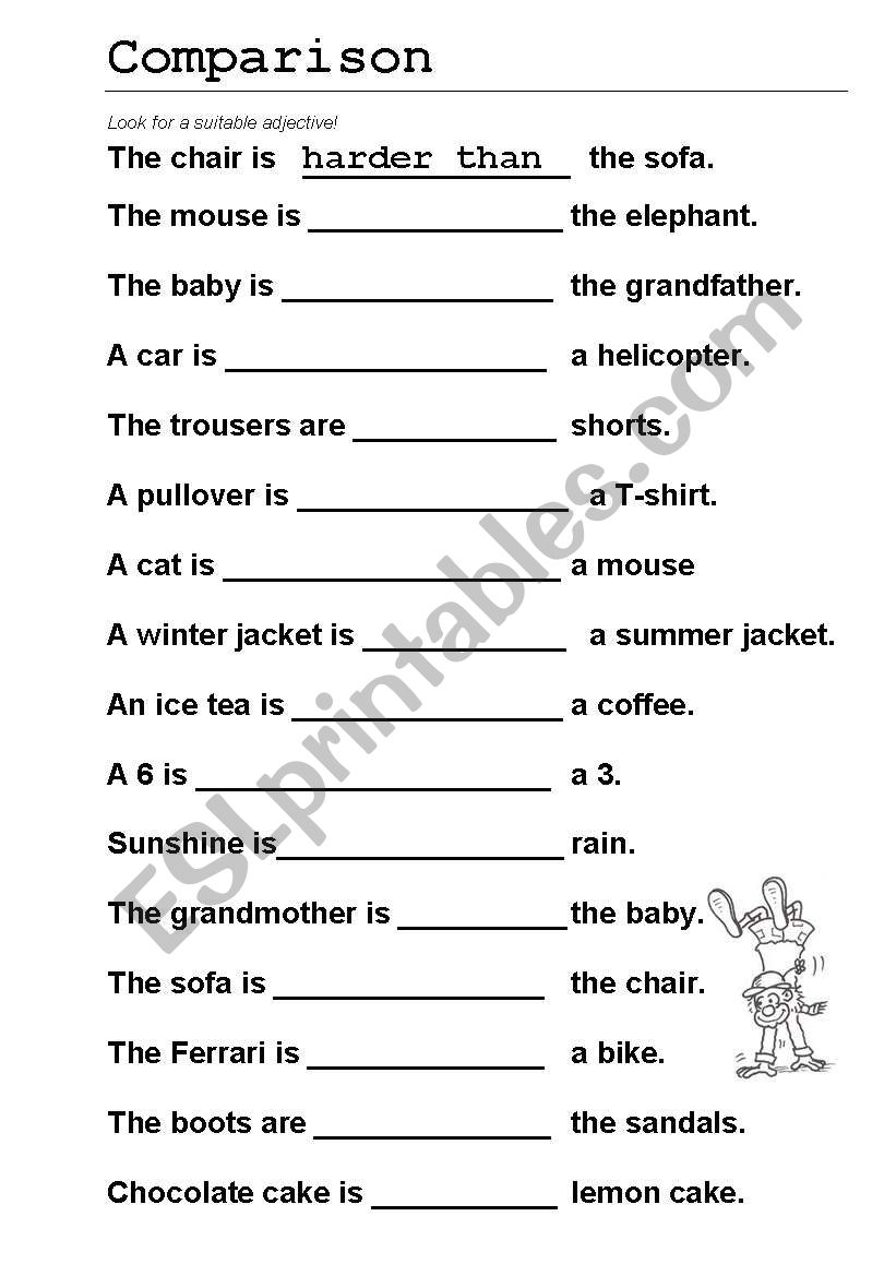 Comparison worksheet