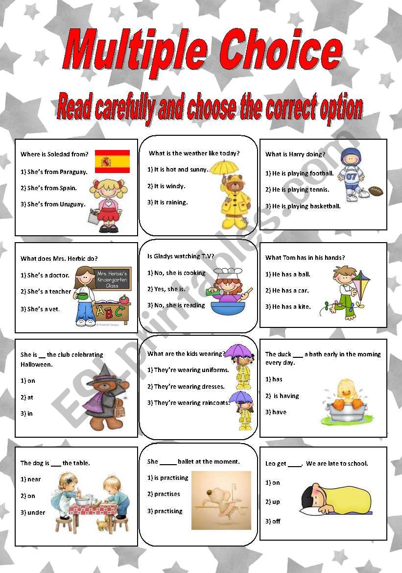 Multiple Choice worksheet